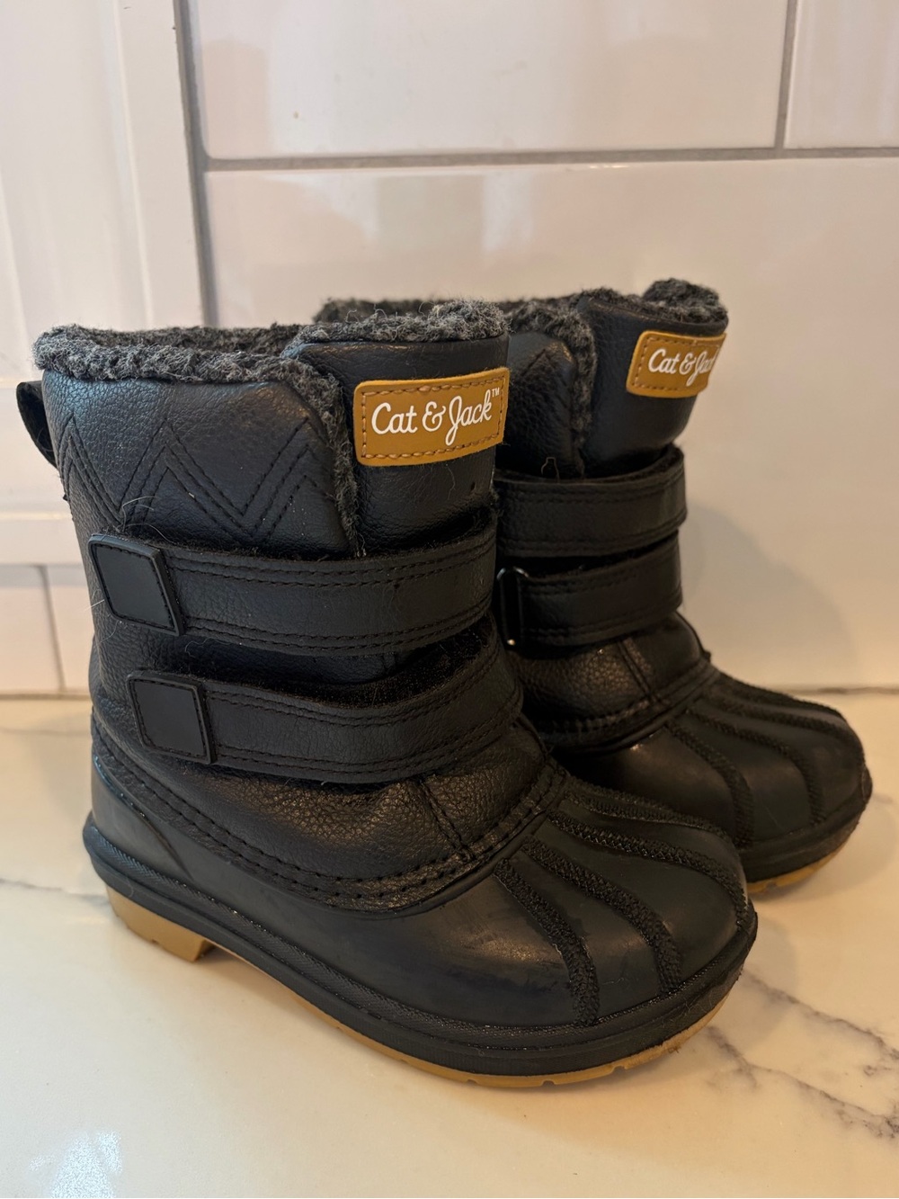 Cat & Jack Black Kids Winter Snow Boots